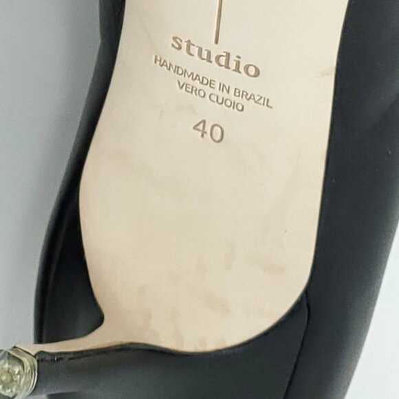 BLACK SUEDE STUDIO Heels Dana Quilted Leather Stiletto Pumps Point-Toe - Picture 9 of 9